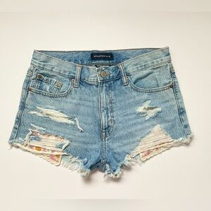 Aeropostale Vintage High Rise Shorty Ripped Jean